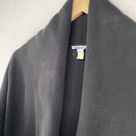 EILEEN FISHER Sweater S Cozy Organic Cotton Cardigan Shawl Open Front Gray - Picture 4 of 12